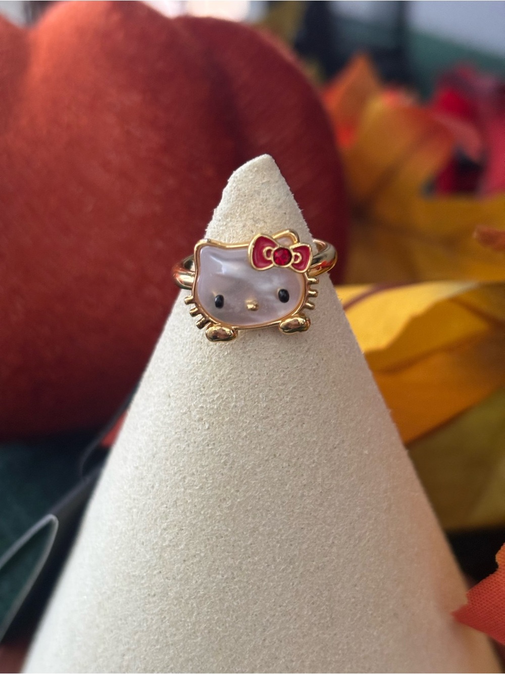Hello Kitty x Kate Spade Gold-Tone Enamel Ring